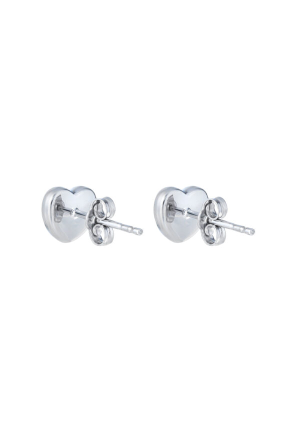 TOMEI Laser Heart Earrings, White Gold 585