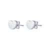TOMEI Laser Heart Earrings, White Gold 585