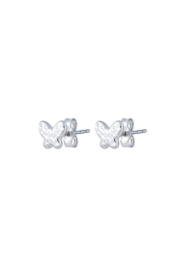 TOMEI Butterfly Earrings, White Gold 585
