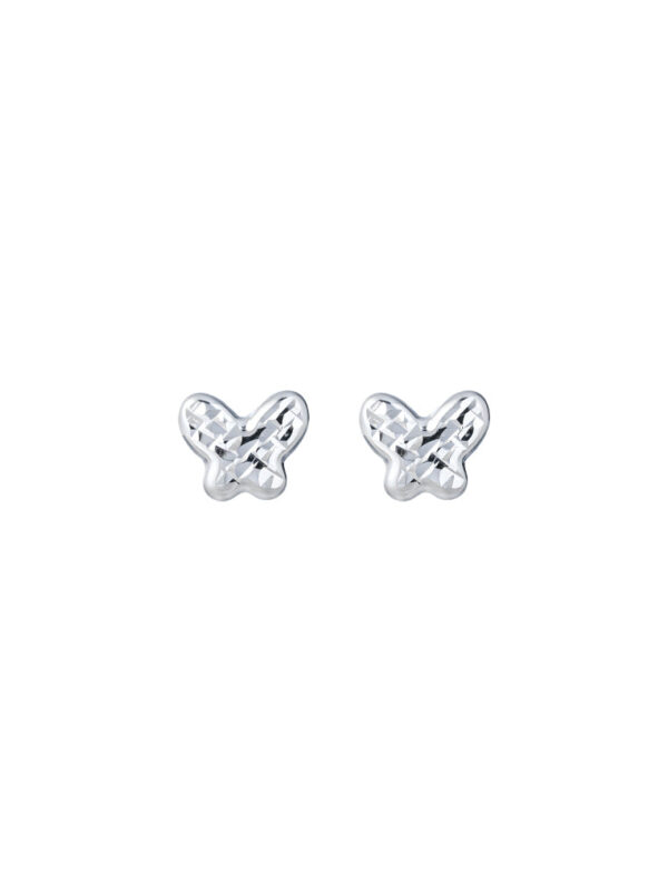 TOMEI Butterfly Earrings, White Gold 585