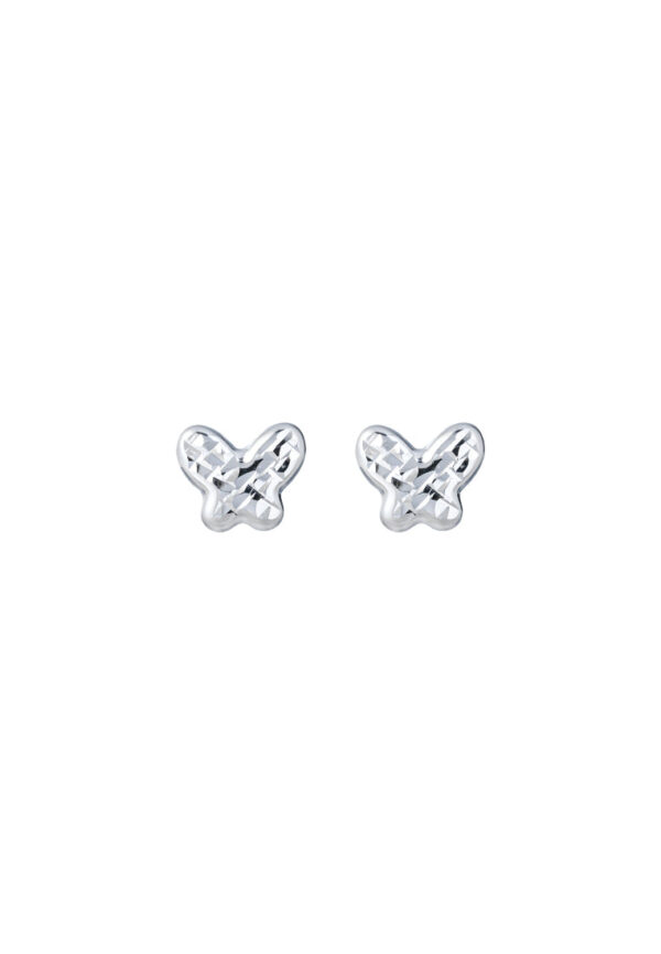 TOMEI Butterfly Earrings, White Gold 585