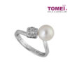 TOMEI Lustrous Flamboyance of the Seas Ring, Diamond Pearl White Gold 375 (R2020)