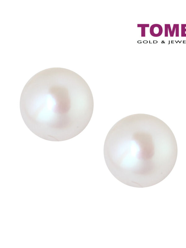 TOMEI Pearlfect Love White Pearl Earrings, White Gold 585