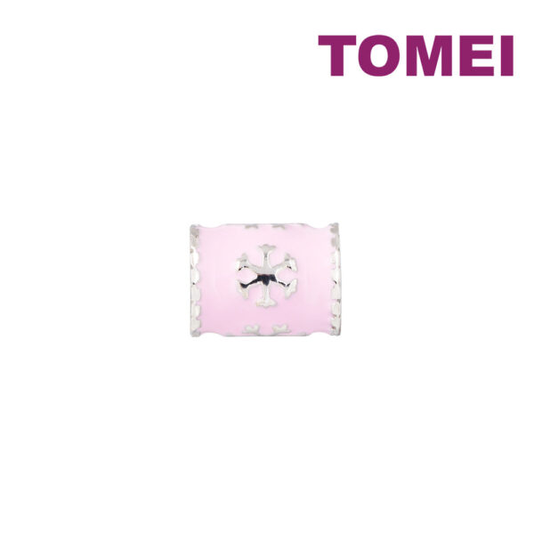 TOMEI Pink Snowy Rod Charm, White Gold 585