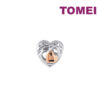 TOMEI Heart Shaped Charm, White+Rose Gold 585
