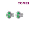 TOMEI Elliptical Jade Diamond Earrings, White Gold 750