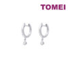 TOMEI Loop Earrings, White Gold 585