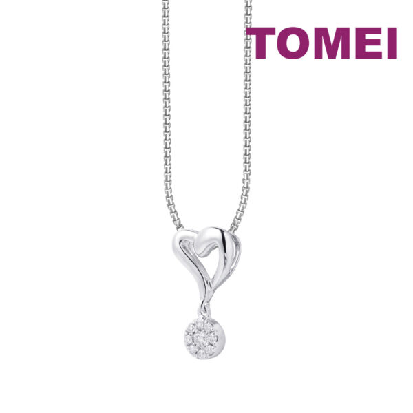TOMEI Hearty Love Pendant Set, White Gold 585