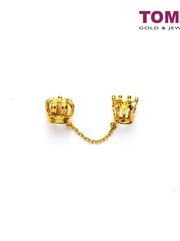 TOMEI King & Queen 3-Way Crown Stopper Charm, Yellow Gold 916