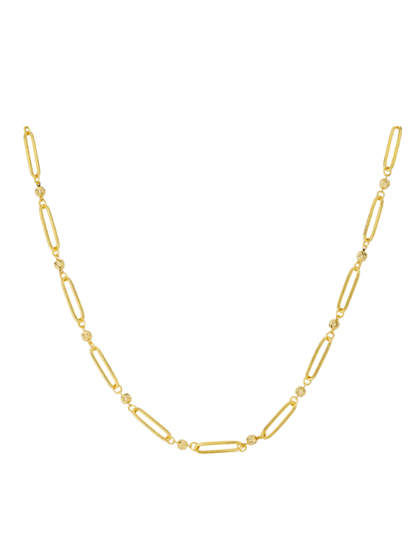 TOMEI Bead Linked Necklace, Yellow Gold 916