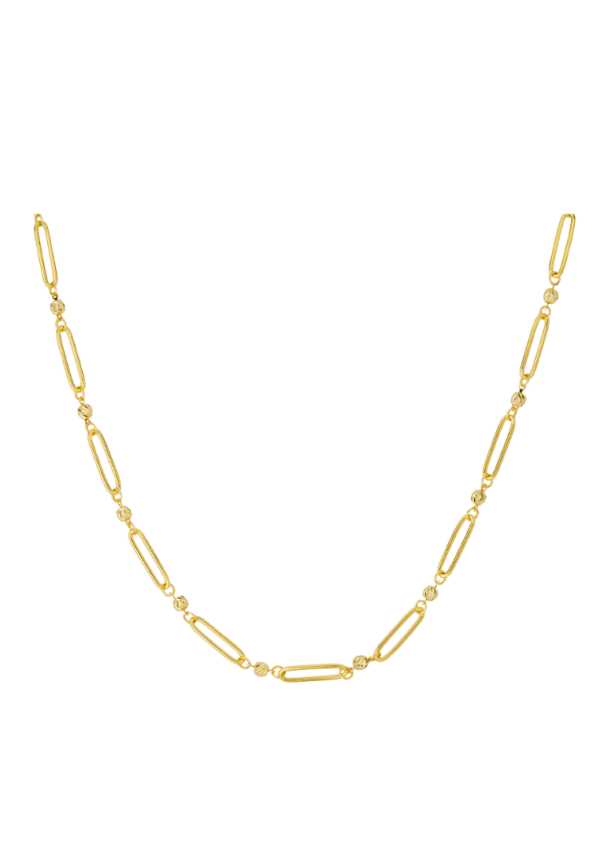TOMEI Bead Linked Necklace, Yellow Gold 916