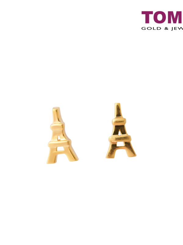 TOMEI Love in Paris Earrings, Yellow Gold 916