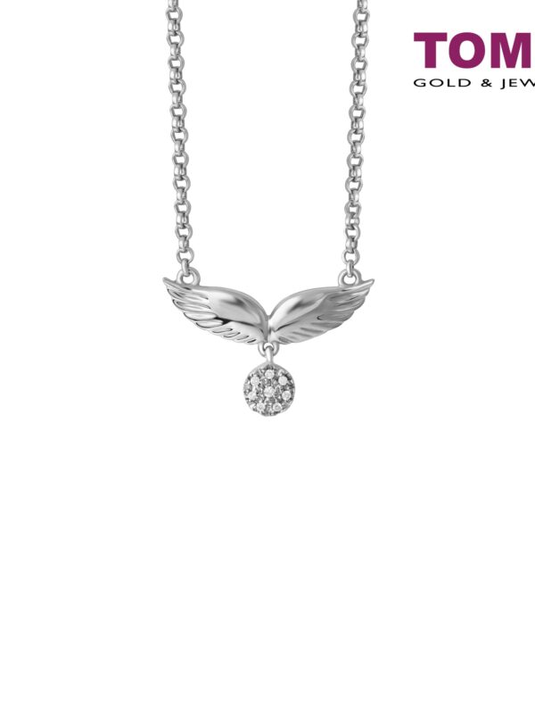 TOMEI Be My Wing Diamond Necklace, White Gold 375 (B0879)