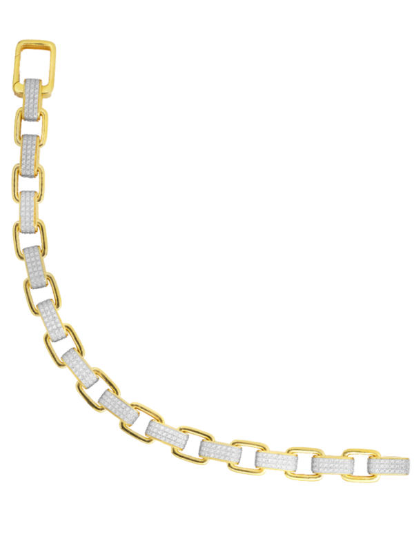 TOMEI Diamond Cut Collection Strong Link Bracelet, Yellow Gold 916
