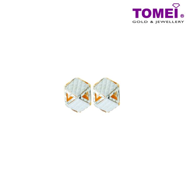 Dual-Tone Luxe Allure Earrings | Tomei Yellow Gold 916