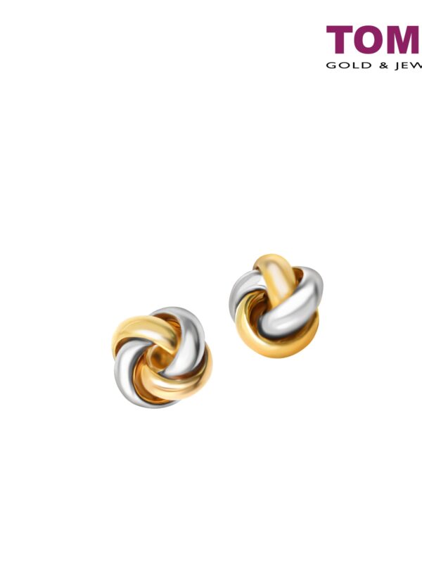 TOMEI Dual-Tone Love Knot Earrings, Yellow Gold 916