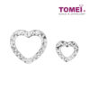 TOMEI Dual-Heart 2-Ways Style Pendant, White Gold 585