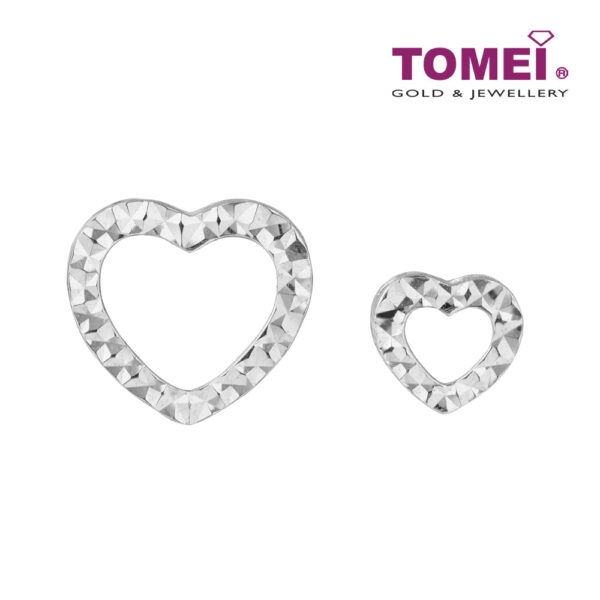 TOMEI Dual-Heart 2-Ways Style Pendant, White Gold 585