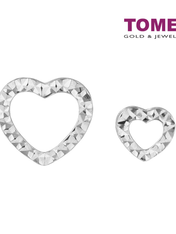 TOMEI Dual-Heart 2-Ways Style Pendant, White Gold 585