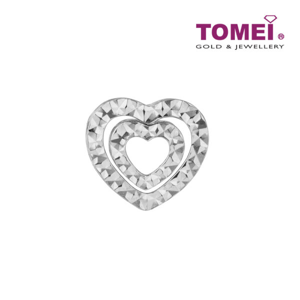 TOMEI Dual-Heart 2-Ways Style Pendant, White Gold 585