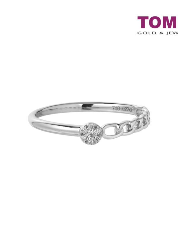 TOMEI Love Joins Us Together Ring, White Gold 585