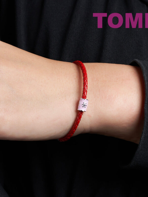 TOMEI Pink Snowy Rod Charm, White Gold 585