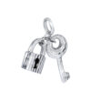 TOMEI Key Lock Pendant, White Gold 375