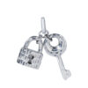 TOMEI Key Lock Pendant, White Gold 375