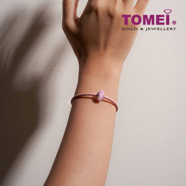TOMEI Chomel Floriate with Prosperity Charm, White Gold 585