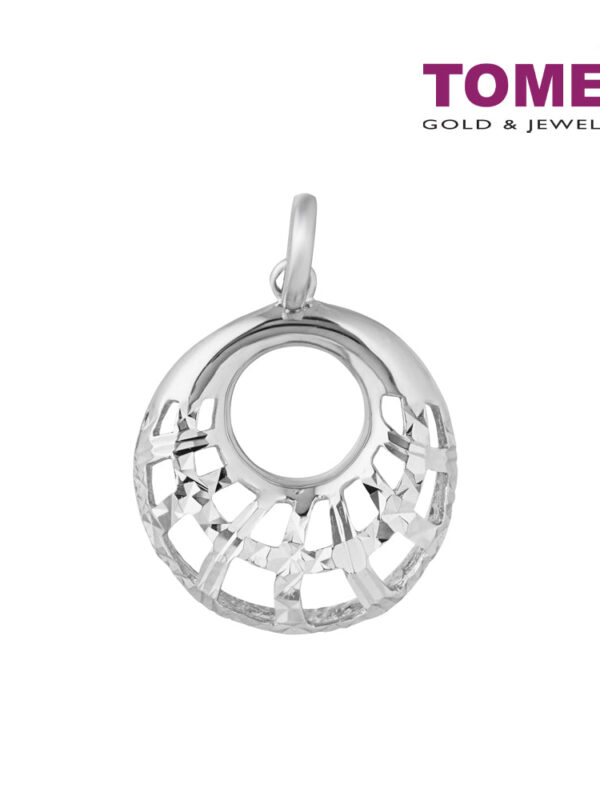 TOMEI Hollow-Out Pendant, White Gold 585