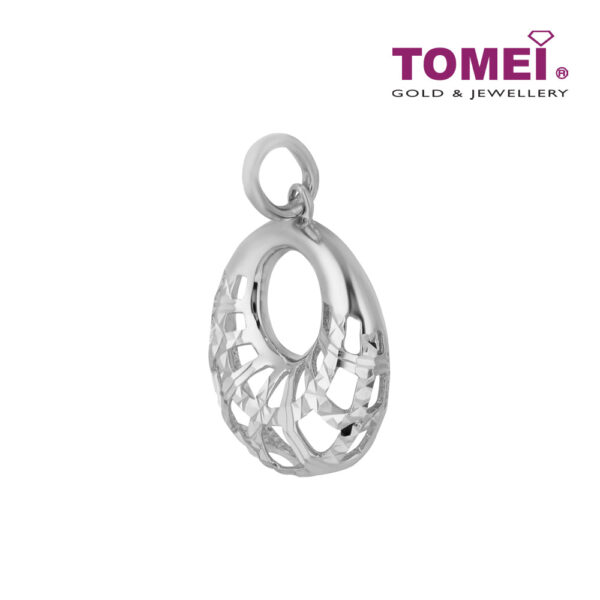 TOMEI Hollow-Out Pendant, White Gold 585