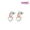 TOMEI Love Is Beautiful Collection Diamond Earrings, White+Rose Gold 585