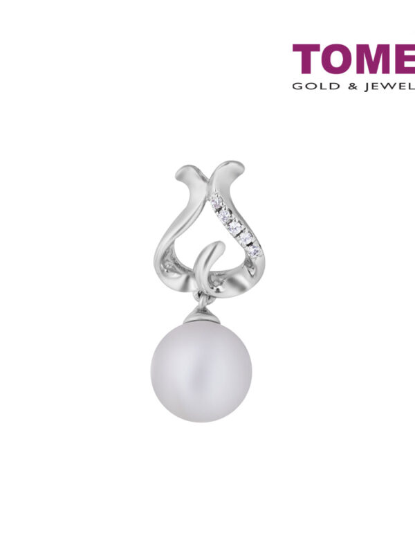 TOMEI Pearl Diamond Pendant Set White Gold 375+585