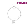 TOMEI Fatty Heart Charm Bracelet, White Gold 585