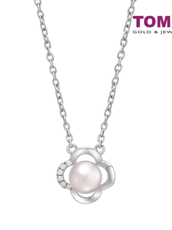 TOMEI Blissful Collection Pearl Necklace, White Gold 585