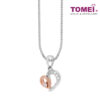 TOMEI Love Is Beautiful Collection Diamond Pendant Set, White+Rose Gold 585