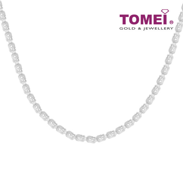 TOMEI Italia 60cm Long Necklace, Unisex White Gold 585
