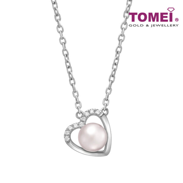 TOMEI Blissful Collection Pearl Necklace, White Gold 585