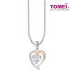TOMEI Love Is Beautiful Collection Diamond Pendant Set, White+Rose Gold 585