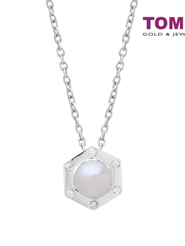 TOMEI Blissful Collection Pearl Necklace, White Gold 585