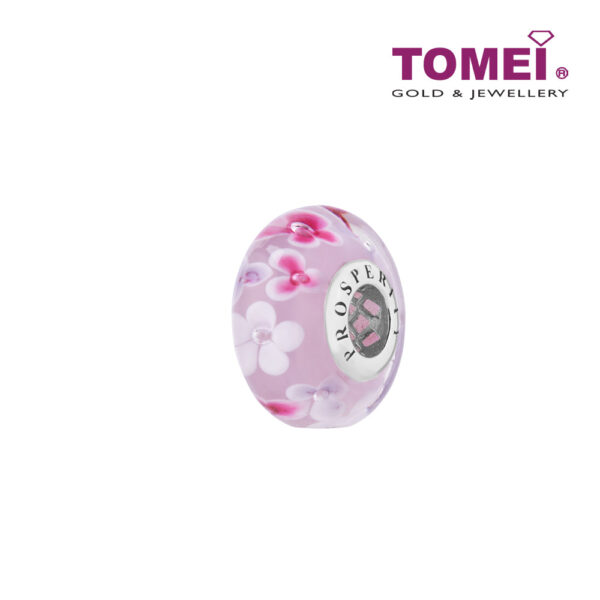 TOMEI Chomel Floriate with Prosperity Charm, White Gold 585
