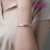 TOMEI Mini Love Charm Bangle in Pink, White Gold 375