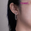 TOMEI 35mm Hoop Diamond Earrings White Gold 750