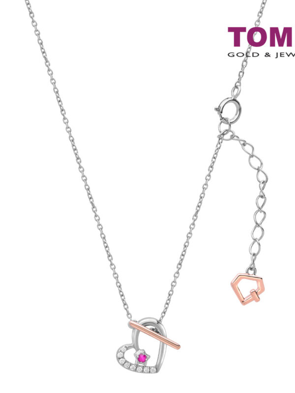 TOMEI Love Joins Us Together Ruby Necklace, White Gold 585