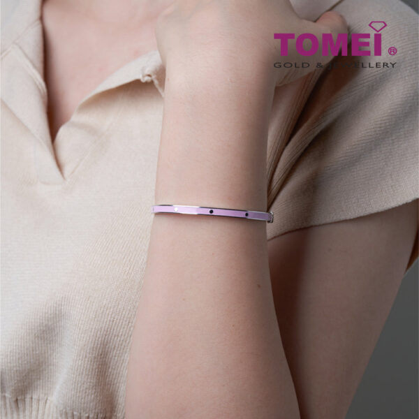 TOMEI Bangle in Pink, White Gold 375