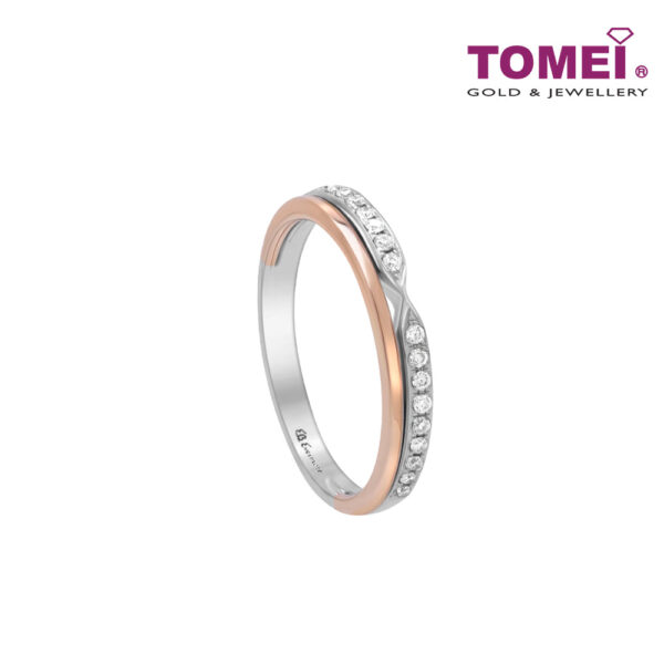 TOMEI EB Evermore Ring For Her, White+Rose Gold 750