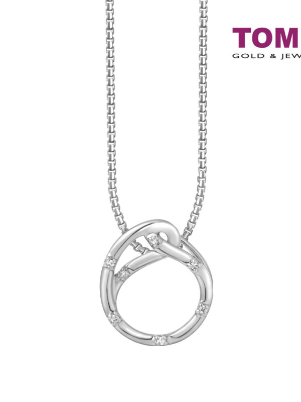 TOMEI Love Joins Us Together Pendant Set, White Gold 585