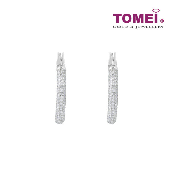 TOMEI 30mm Hoop Diamond Earrings White Gold 750