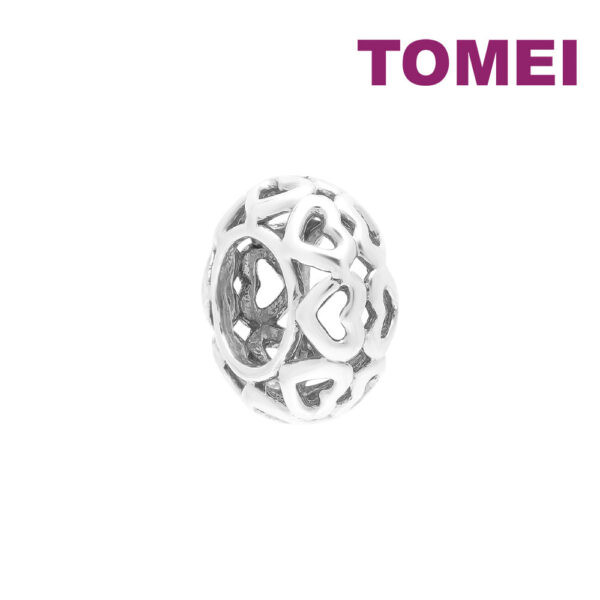 TOMEI Love In Parallel Charm, White/Rose Gold 585