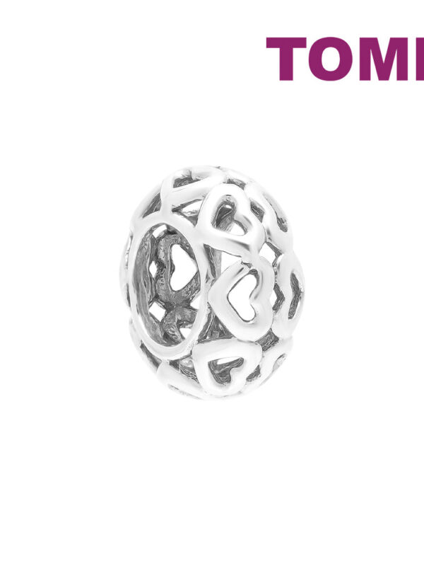 TOMEI Love In Parallel Charm, White/Rose Gold 585